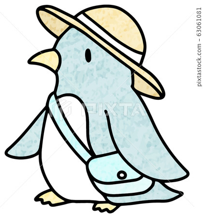 Illustration of penguin going out (color pencil style) Illustration of penguin going out (color pencil style) 63061081