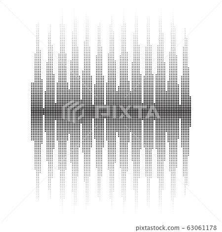 Halftone Sound Wave Pattern. Screen of Equalizer. Musical Vibration Graph. Radio Wave Amplitude. 63061178