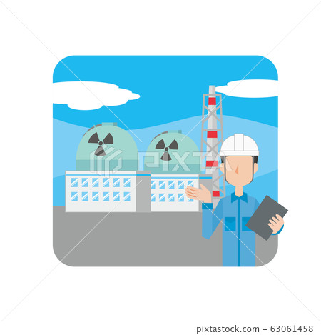 Nuclear power, nuclear power, electricity, electric power companies, power plants, workers, men 63061458