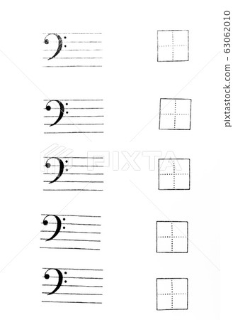 Music format template F clef and fill box 63062010