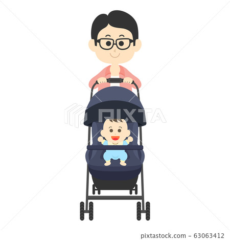 爸爸推著嬰兒車 63063412