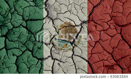 Political Crisis Concept: Mud Cracks With Mexico Flag Political Crisis Concept: Mud Cracks With Mexico Flag 63063884
