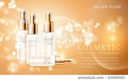 3D transparent cosmetic bottle container with 63066465