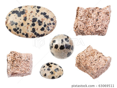 set of various Aplite stones isolated on white 63069511