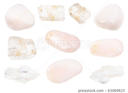 set of various Petalite (castorite) gemstones 63069625