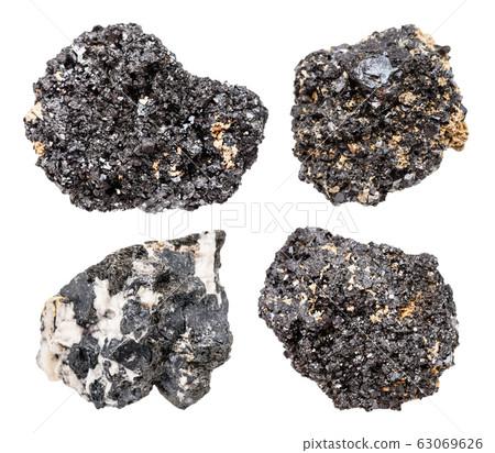 set of various Perovskite rocks isolated on white set of various Perovskite rocks isolated on white 63069626