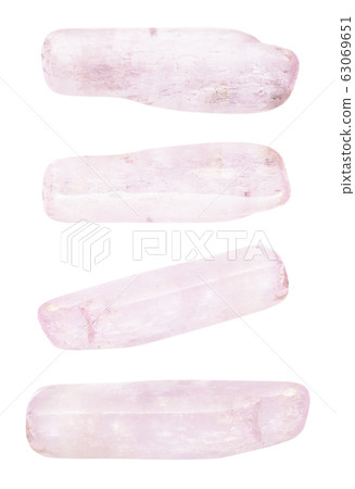 set of Kunzite (lilac Spodumene) gemstone isolated set of Kunzite (lilac Spodumene) gemstone isolated 63069651