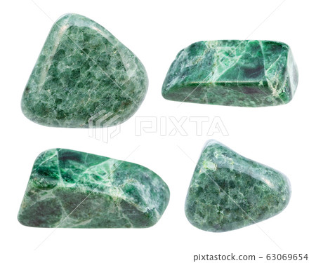 set of various Jadeite gemstones isolated on white set of various Jadeite gemstones isolated on white 63069654