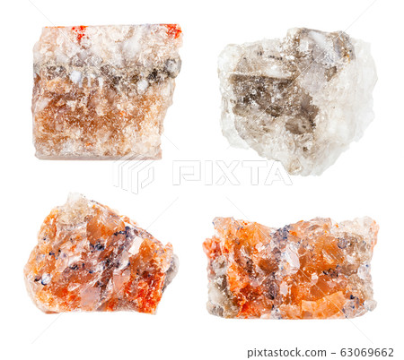 set of various Rock Salt (Halite) rocks isolated 63069662
