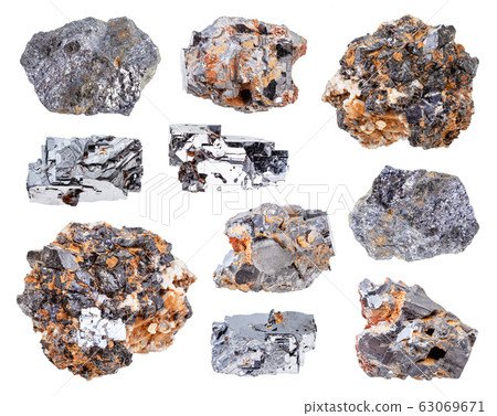 set of various Galena (Galenite, lead glance) rock set of various Galena (Galenite, lead glance) rock 63069671