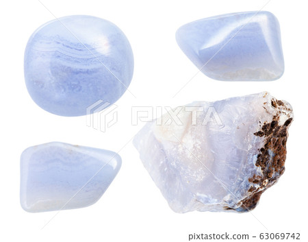 set of Sapphirine (Blue Lace Agate) gemstones set of Sapphirine (Blue Lace Agate) gemstones 63069742