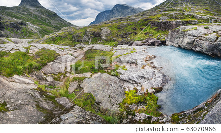 Norwegian mountain summer landscape in Trollstigen 63070966
