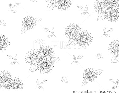 Sunflower background line art 63074019