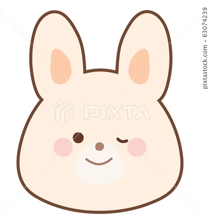 Rabbit illustration wink line Rabbit illustration wink line 63074239
