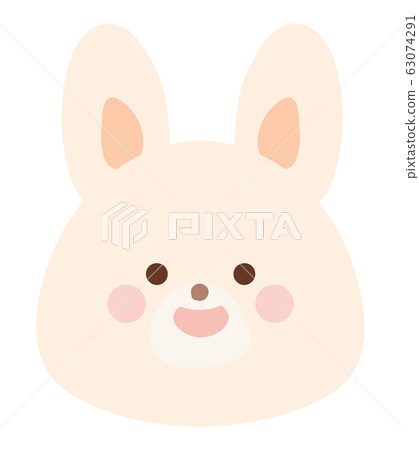 Rabbit illustration smile no line Rabbit illustration smile no line 63074291