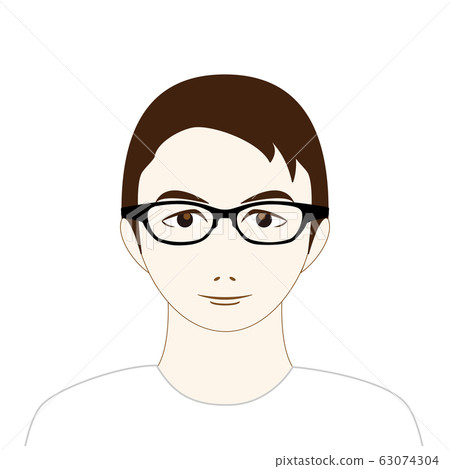 Illustration of a man wearing glasses Illustration of a man wearing glasses 63074304