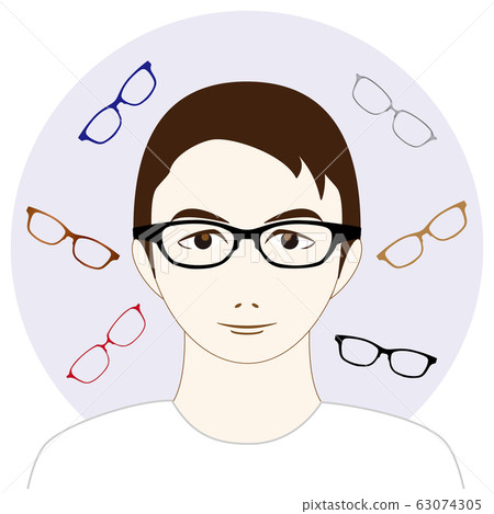 Illustration of a man wearing glasses Illustration of a man wearing glasses 63074305