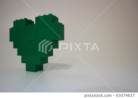 Left diagonal green heart Left diagonal green heart 63074637
