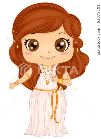 Kid Girl Aphrodite Costume Illustration 63075501