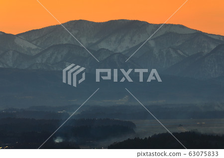 Kitakami city area of the sunset 63075833