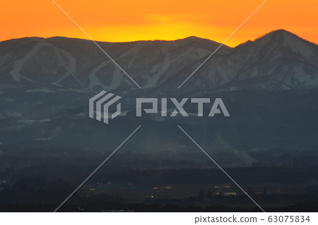 Kitakami city area of the sunset 63075834