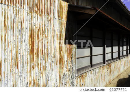 Rusted corrugated iron house Bizen Yakihondori Bizen City, Okayama Prefecture 63077731