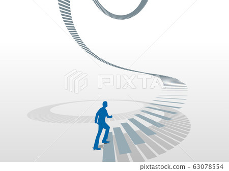 矢量圖紙工藝形象設計剪影男子即將開始爬樓梯 63078554