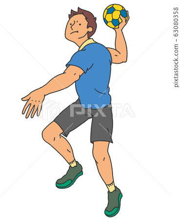 Illustration of a handball player - Stock Illustration [63080358] - PIXTA