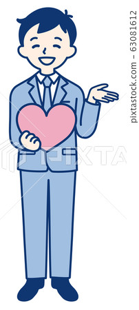 Men salaryman office worker suit love heart feeling 63081612