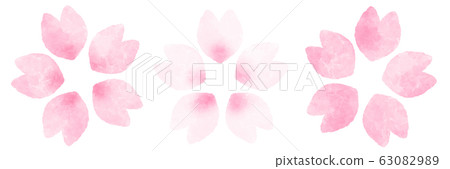 櫻花變化水彩風格插畫素材 櫻花變化水彩風格插畫素材 63082989