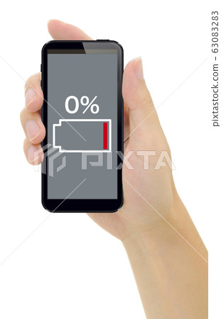 Smartphone with a dead battery 63083283