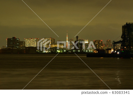 Night view from Wakasu Park in Koto-ku Night view from Wakasu Park in Koto-ku 63083341