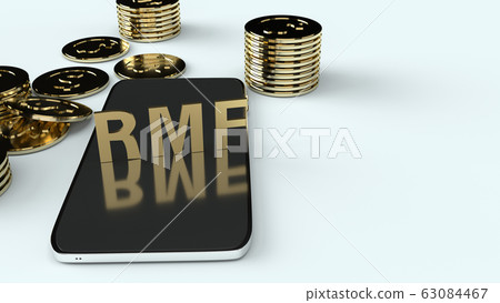 Rmf text on mobile 3d rendering for business content Rmf text on mobile 3d rendering for business content 63084467