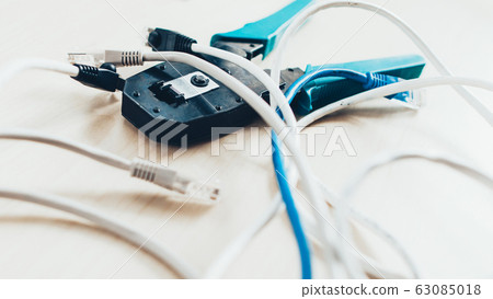 network telecommunication rj45 cables pliers network telecommunication rj45 cables pliers 63085018
