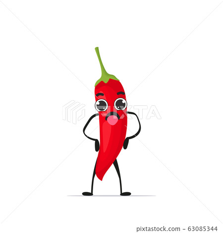 cute red chilli pepper character cartoon mascot vegetable healthy food concept isolated cute red chilli pepper character cartoon mascot vegetable healthy food concept isolated 63085344