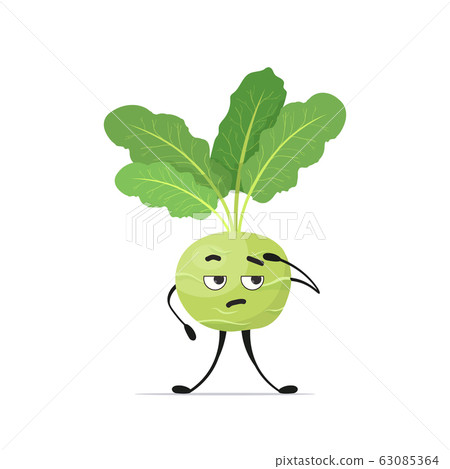 cute kohlrabi character cartoon mascot vegetable healthy food concept isolated cute kohlrabi character cartoon mascot vegetable healthy food concept isolated 63085364