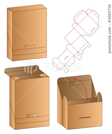 Box packaging die cut template design. 3d mock-up 63085756
