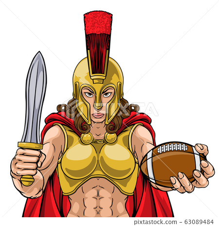 Spartan Trojan Gladiator Football Warrior Woman Spartan Trojan Gladiator Football Warrior Woman 63089484