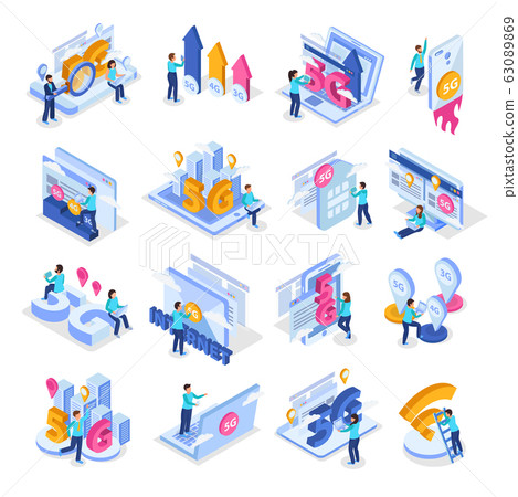 5g Internet Icons Set 63089869