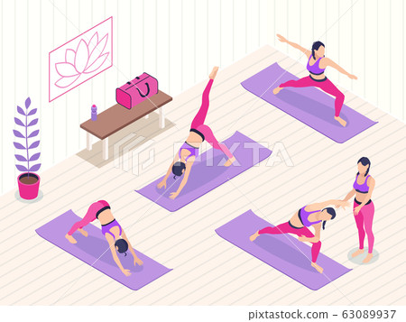 Yoga Studio Isometric Illustration 63089937