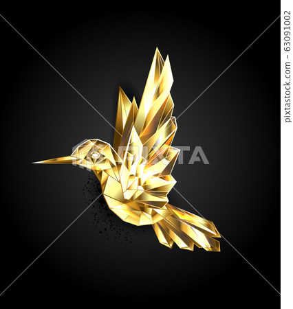 Gold polygonal hummingbird Gold polygonal hummingbird 63091002