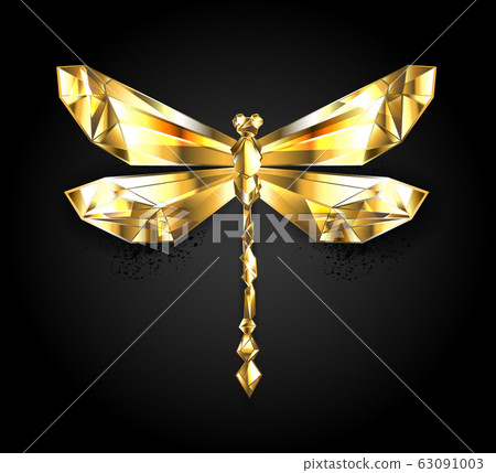 Gold polygonal dragonfly 63091003