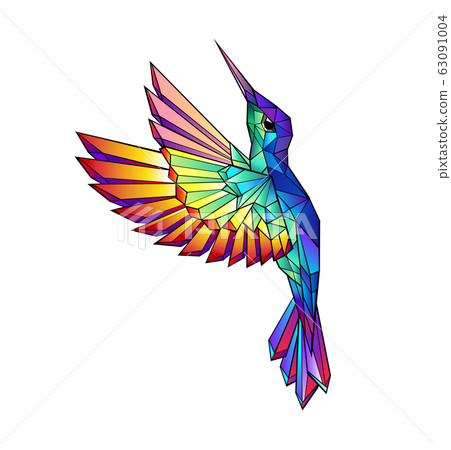 Flying rainbow hummingbird Flying rainbow hummingbird 63091004