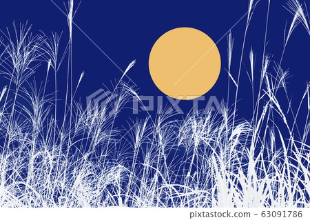 Autumn image_Full moon and Susuki_Mid autumn season 63091786