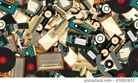 Texture, seamless pattern of old retro hipster - Stock Illustration ...