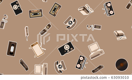 Texture, seamless pattern of old retro hipster -插圖素材 [63093010] - PIXTA圖庫