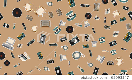 Texture, seamless pattern of old retro hipster - Stock Illustration ...
