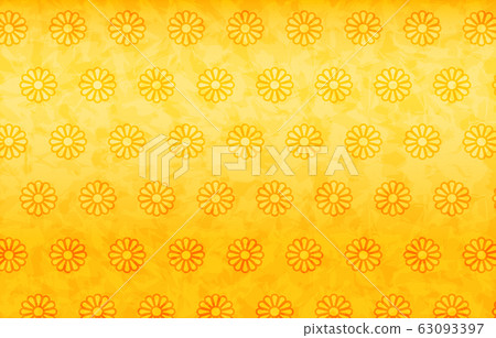 Gold Japanese paper and Japanese pattern: chrysanthemum Gold Japanese paper and Japanese pattern: chrysanthemum 63093397