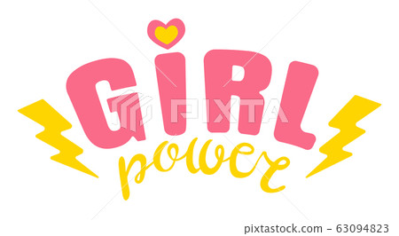 Poster of Girl power with pink ribbon Poster of Girl power with pink ribbon 63094823