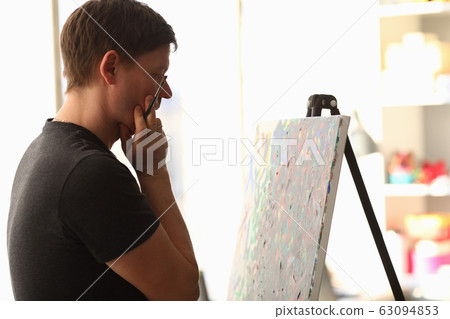 Male painter and creative process Male painter and creative process 63094853